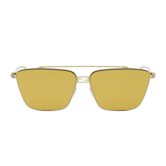 NEW FE40110U 30L WOMEN FENDI SUNGLASSES GOLD YELLOW SQUARE EYEWEAR
